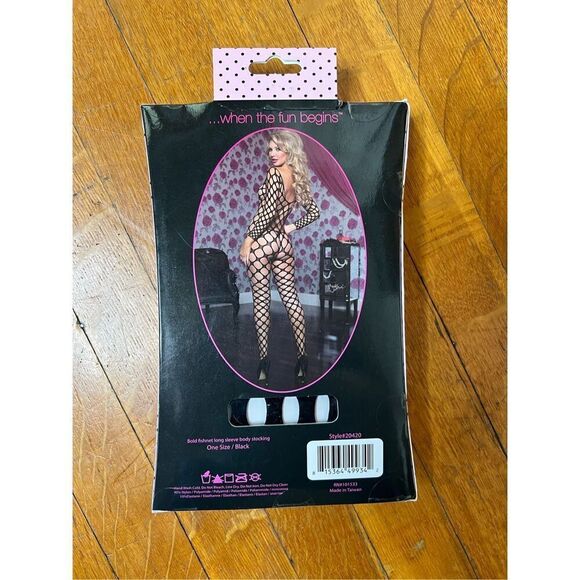 Seven 'til Midnight Bold Fishnet Bodystocking Long Sleeve 20420 + 9735P Seamless - Picture 5 of 9